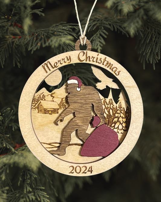 Sasquatch Santa Ornament