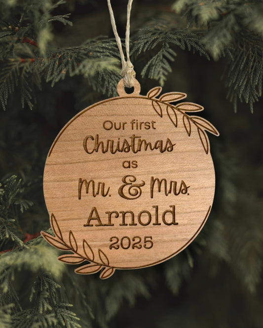 Our First Christmas as Mr. & Mrs. Ornament