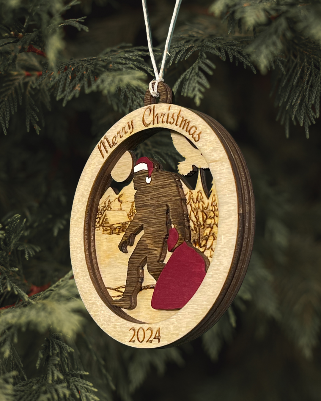 Sasquatch Santa Ornament