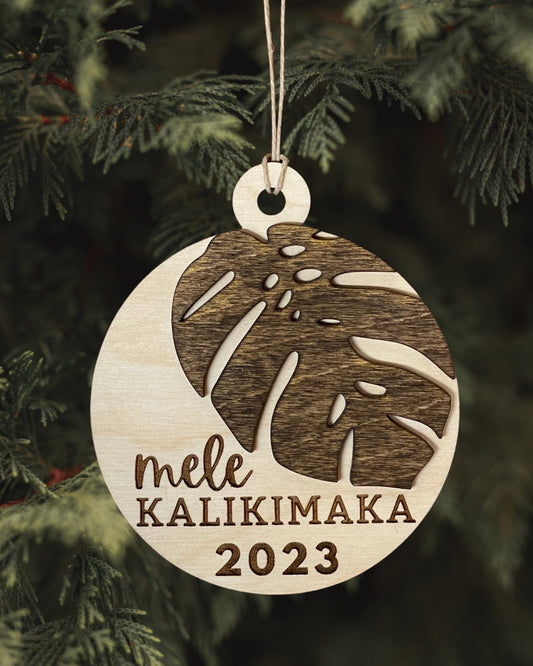 Monstera Ornament - Mele Kalikimaka