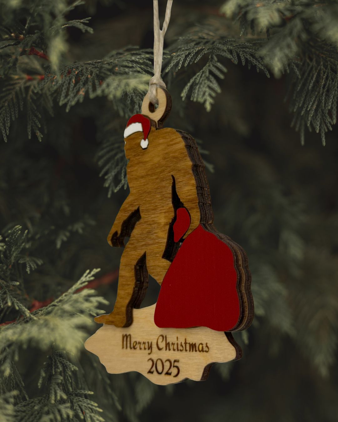 Sasquatch Santa Ornament