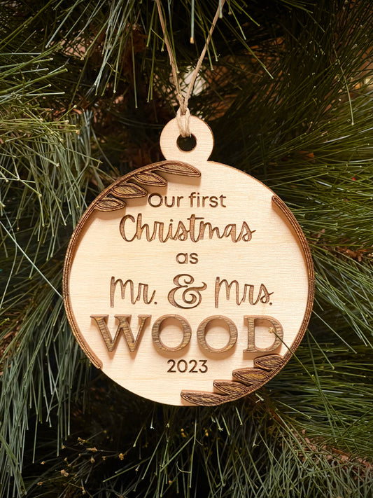 Our First Christmas as Mr. & Mrs. Ornament