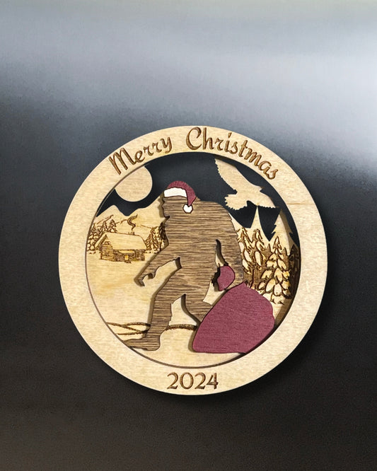 Sasquatch Santa Magnet